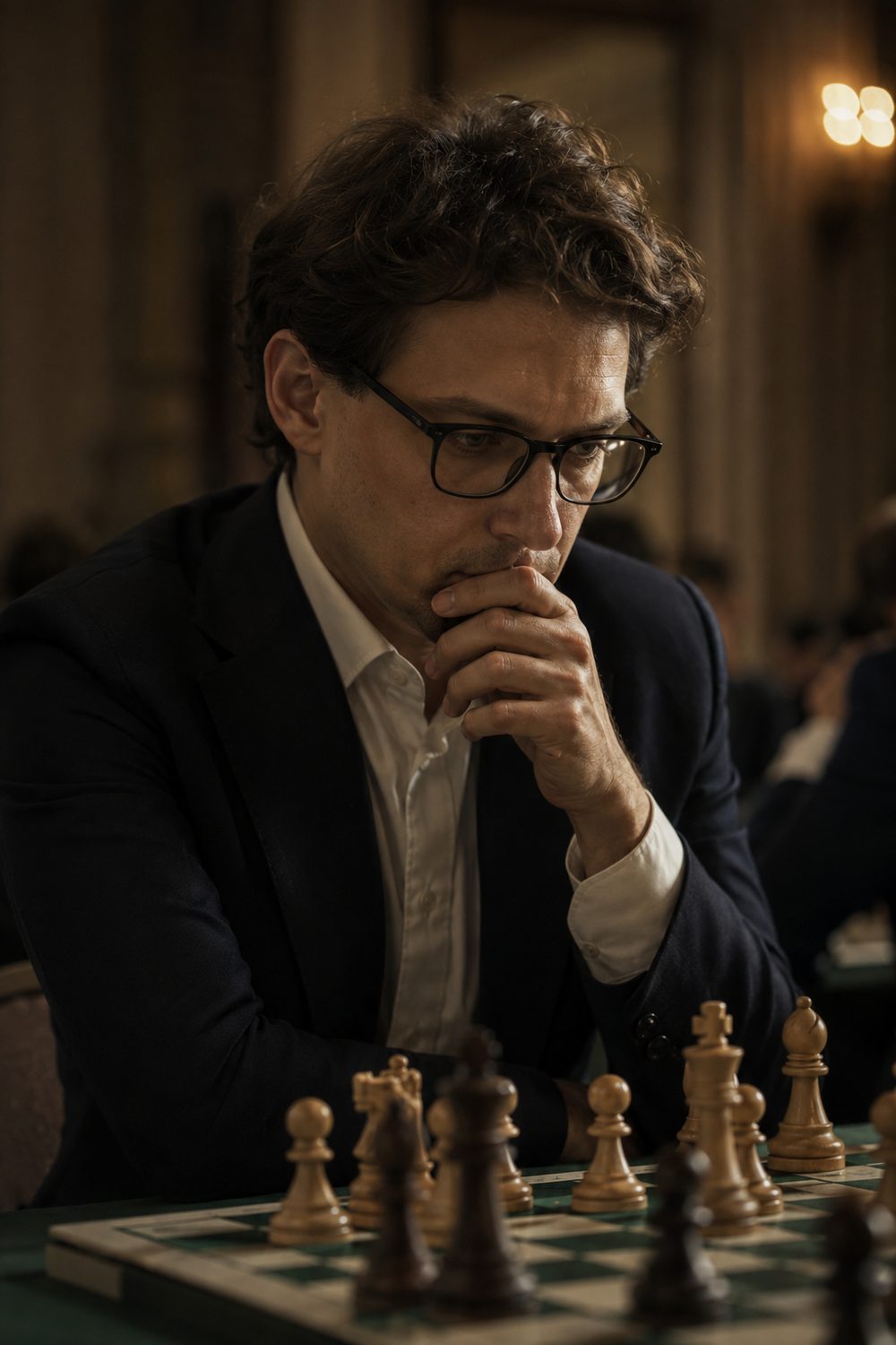 Jogador concentrado no Nutropi Lisboa Chess Open